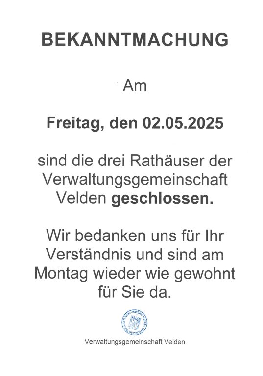 Rathäuser geschlossen